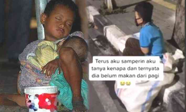 Subhanallah, Seharian Belum Makan Bocah Pemulung ini Meringis Meremas Perut Menahan Lapar
